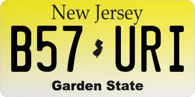 NJ license plate B57URI