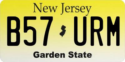 NJ license plate B57URM