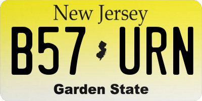 NJ license plate B57URN