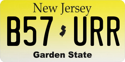 NJ license plate B57URR