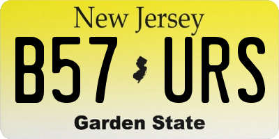 NJ license plate B57URS