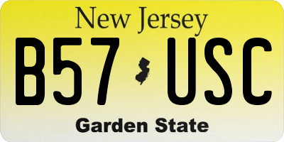 NJ license plate B57USC