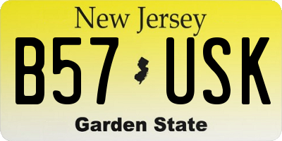 NJ license plate B57USK