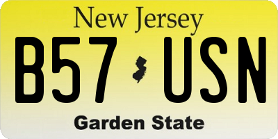 NJ license plate B57USN