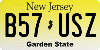 NJ license plate B57USZ