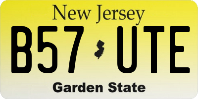 NJ license plate B57UTE