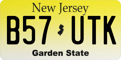 NJ license plate B57UTK