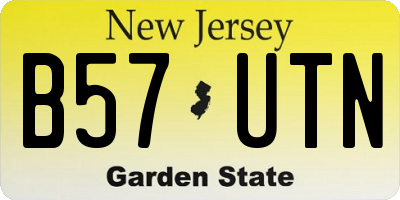 NJ license plate B57UTN