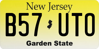 NJ license plate B57UTO