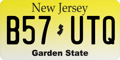 NJ license plate B57UTQ