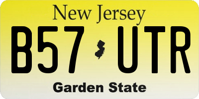 NJ license plate B57UTR