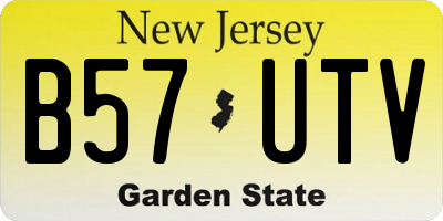 NJ license plate B57UTV