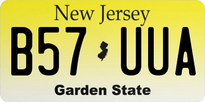 NJ license plate B57UUA