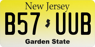 NJ license plate B57UUB