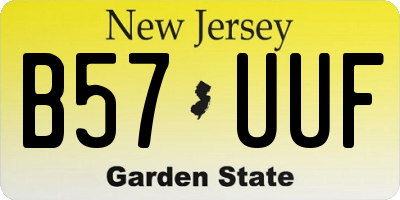 NJ license plate B57UUF