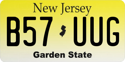 NJ license plate B57UUG