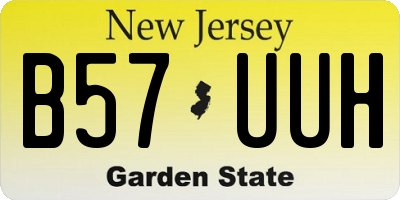 NJ license plate B57UUH