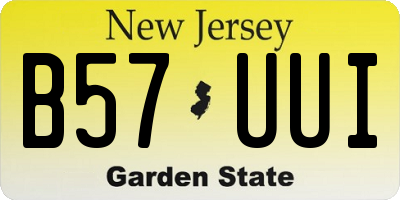 NJ license plate B57UUI
