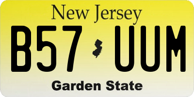 NJ license plate B57UUM