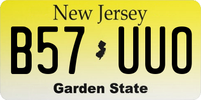 NJ license plate B57UUO