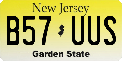 NJ license plate B57UUS