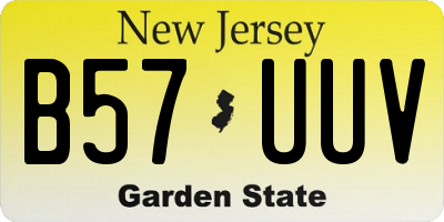 NJ license plate B57UUV