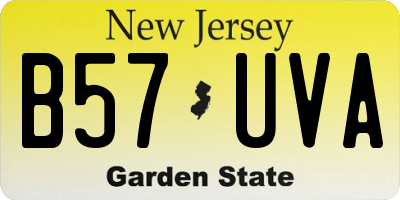 NJ license plate B57UVA
