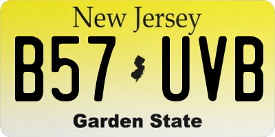 NJ license plate B57UVB