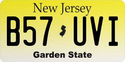 NJ license plate B57UVI