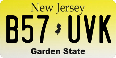 NJ license plate B57UVK