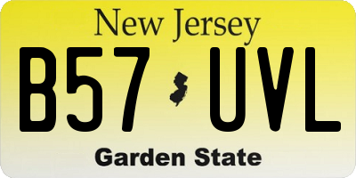 NJ license plate B57UVL