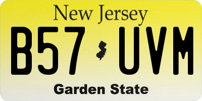 NJ license plate B57UVM
