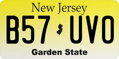 NJ license plate B57UVO