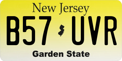 NJ license plate B57UVR