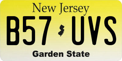 NJ license plate B57UVS