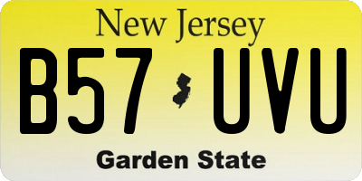 NJ license plate B57UVU