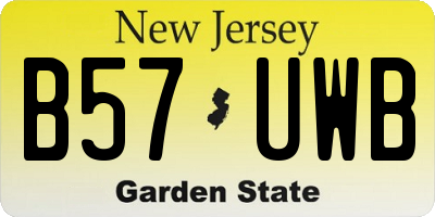 NJ license plate B57UWB