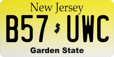 NJ license plate B57UWC