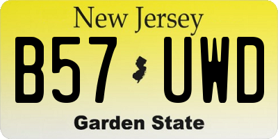 NJ license plate B57UWD