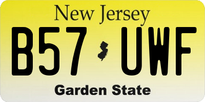 NJ license plate B57UWF