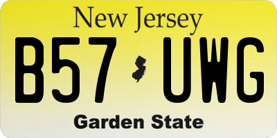 NJ license plate B57UWG