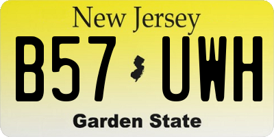 NJ license plate B57UWH