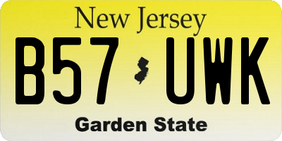 NJ license plate B57UWK