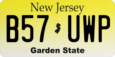 NJ license plate B57UWP