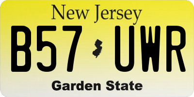 NJ license plate B57UWR