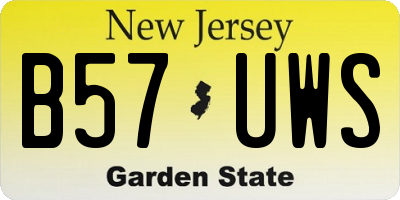 NJ license plate B57UWS