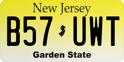 NJ license plate B57UWT