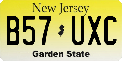 NJ license plate B57UXC