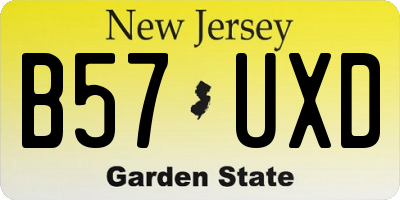 NJ license plate B57UXD