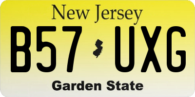 NJ license plate B57UXG